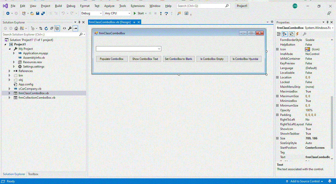 The ComboBox Control